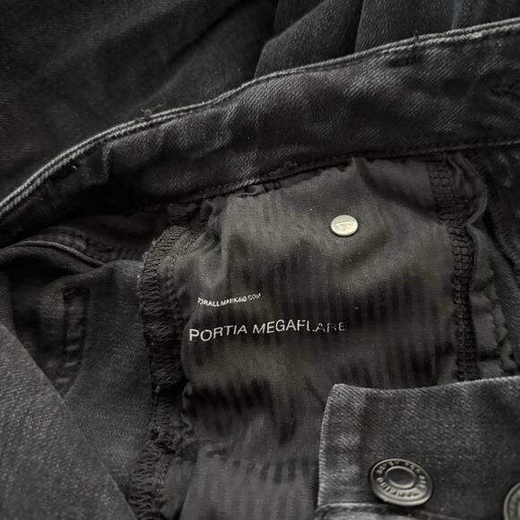 7 For All Mankind Portia Megaflare Jeans Sailor Black Women’s 26 Flare Boho 70's - Picture 11 of 11